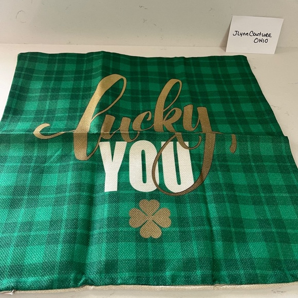 NEW St Patricks Day Throw Pillow Covers, NEW Green Lucky pillow case, Shamrock - Picture 2 of 4